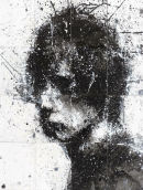 'Head of Mike 3' 2008. 65.7 x 50 cm. Ink and Acrylic on Paper.